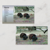 Thanksgiving Dag Wilde Kalkoenen in een open veld Visitekaartje (Voorkant / Achterkant)