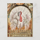 Thanksgiving Dag Witte Turkije & Pompoen Groeten Feestdagenkaart (Voorkant)