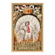 Thanksgiving Dag Witte Turkije & Pompoen Groeten