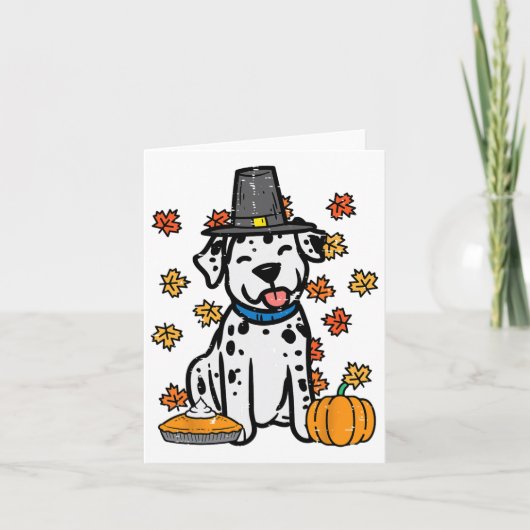 Thanksgiving Dalmatische Schattigee Herfst Herfst Kaart (Voorkant)