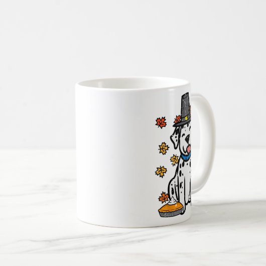 Thanksgiving Dalmatische Schattigee Herfst Herfst  Koffiemok (Voorkant rechts)