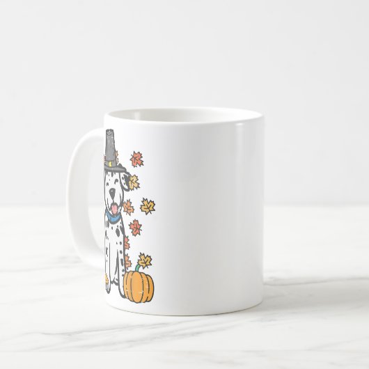 Thanksgiving Dalmatische Schattigee Herfst Herfst  Koffiemok (Voorkant links)