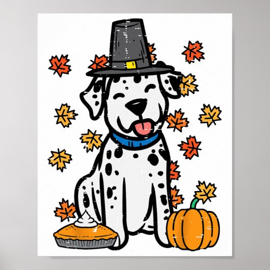 Thanksgiving Dalmatische Schattigee Herfst Herfst  Poster (Voorkant)