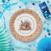 Thanksgiving "Dank je" Boho Kalkoen Papieren Bordje (Feest)