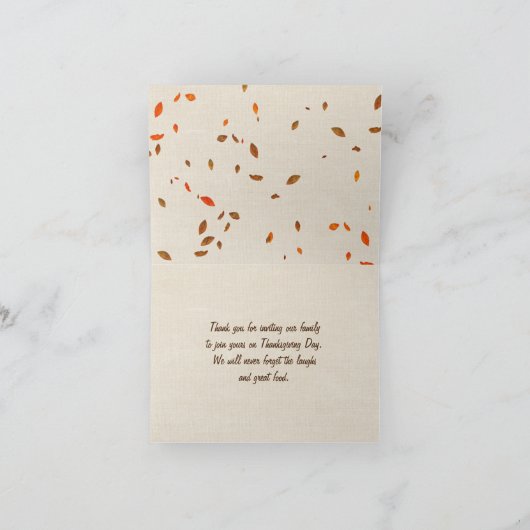 Thanksgiving Dank u Bedankkaart (Binnen)