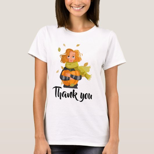 Thanksgiving Dank u elegant aanpasbaar T-shirt (Voorkant)