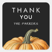 Thanksgiving dank u sticker met pompoen (Voorkant)