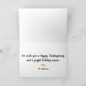 Thanksgiving dankbaar bedankkaart (Binnen)