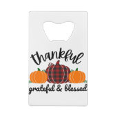 Thanksgiving dankbaar creditkaart flessenopener (Achterkant)