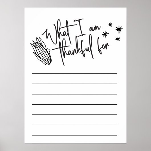 Thanksgiving Dankbaar Dankbaarheid Activiteit Post Poster (Voorkant)