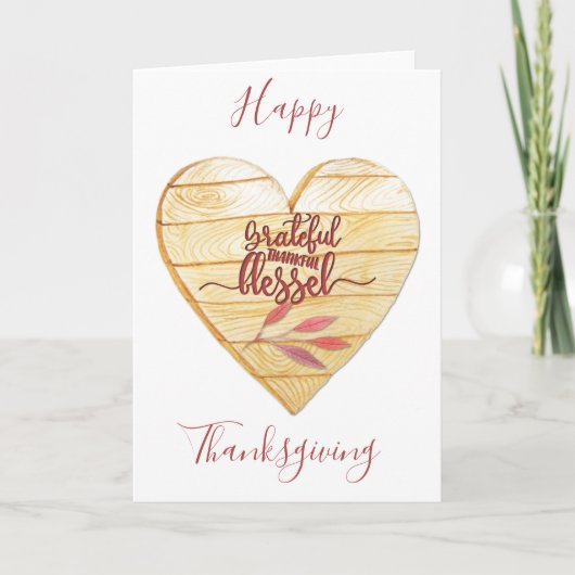 Thanksgiving dankbaar dankjewel zegd kaart (Voorkant)