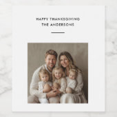 Thanksgiving dankbaar dankjewel zegd wijn etiket (Enkel label)