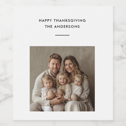 Thanksgiving dankbaar dankjewel zegd wijn etiket (Enkel label)