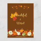 Thanksgiving dankbaar en versleten gulden Script Feestdagenkaart (Voorkant)