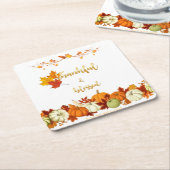 Thanksgiving dankbaar en versleten gulden Script Kartonnen Onderzetters (Schuin)