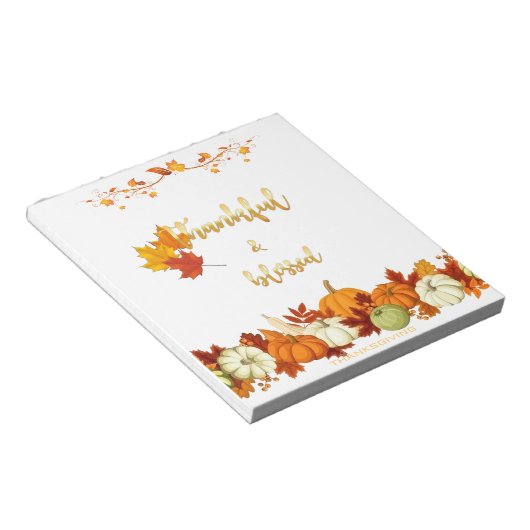 Thanksgiving dankbaar en versleten gulden Script Notitieblok (Schuin)