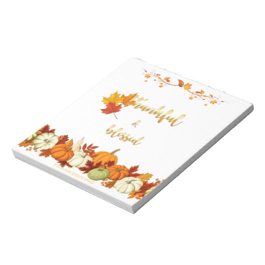 Thanksgiving dankbaar en versleten gulden Script Notitieblok (Linkerzijde)