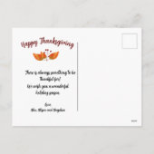 Thanksgiving dankbaar feestdagenkaart (Achterkant)