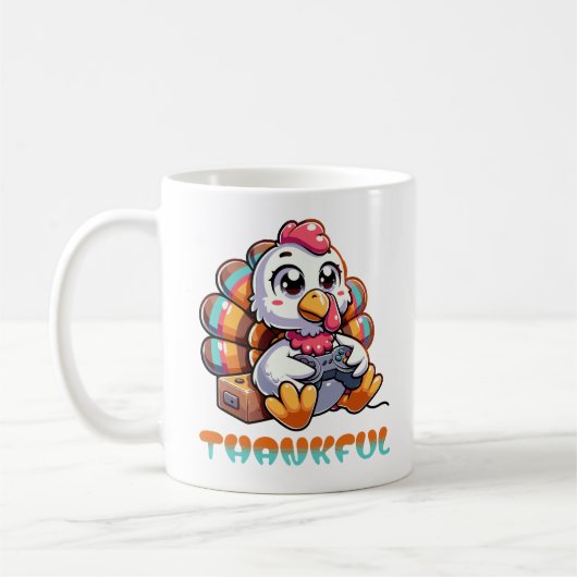 Thanksgiving Dankbaar Gamer Animal Turkije Koffiemok (Links)