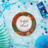 Thanksgiving dankbaar & gezegend aangepaste naam b papieren bordje (Feest)