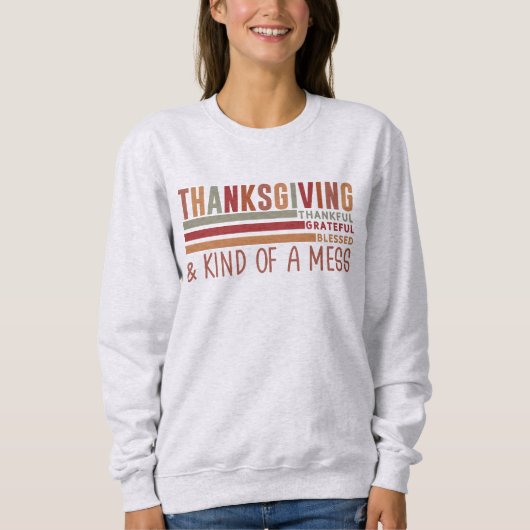 Thanksgiving dankbaar gezegend sweatshirt (Voorkant)