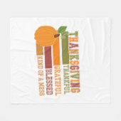 Thanksgiving dankbaar Grateful Blessed Fleece Deken (Voorkant (Horizontaal))
