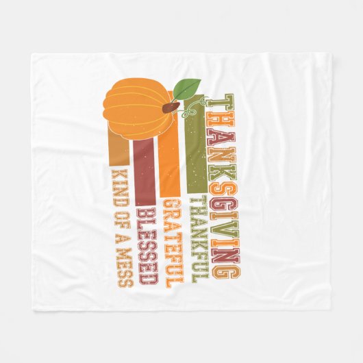 Thanksgiving dankbaar Grateful Blessed Fleece Deken (Voorkant (Horizontaal))