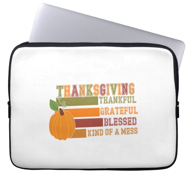 Thanksgiving dankbaar Grateful Blessed Laptop Sleeve (Voorkant)