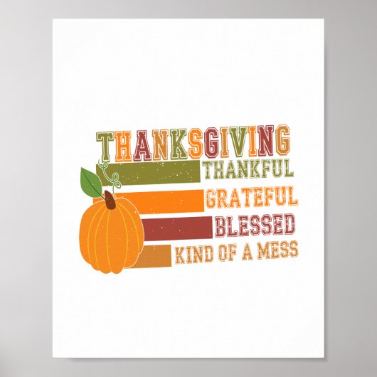 Thanksgiving dankbaar Grateful Blessed Poster (Voorkant)