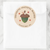 Thanksgiving dankbaar Grateful Blessed Ronde Sticker (Tas)