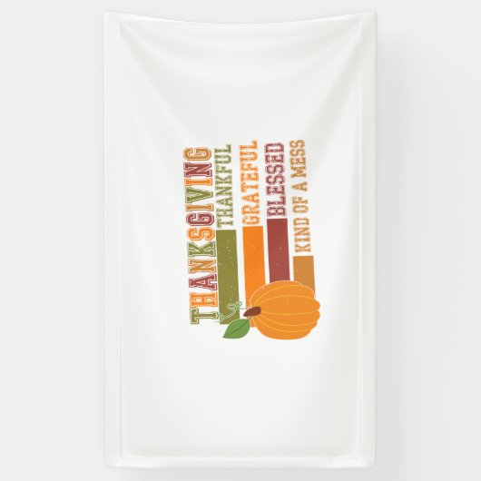 Thanksgiving dankbaar Grateful Blessed Spandoek (Verticaal)