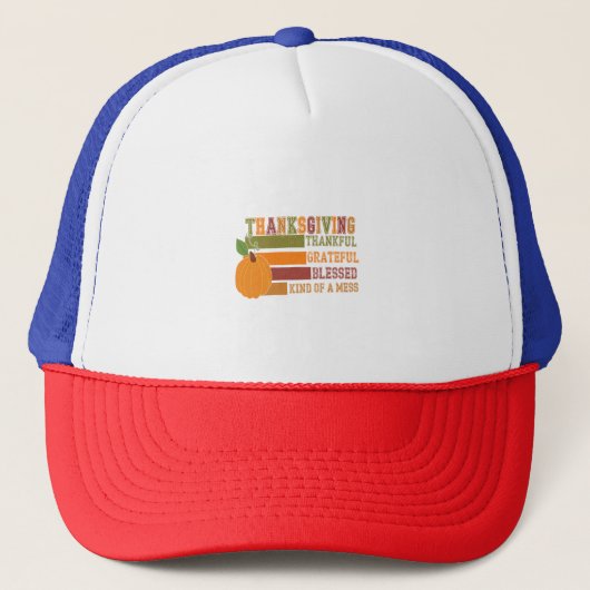 Thanksgiving dankbaar Grateful Blessed Trucker Pet (Voorkant)