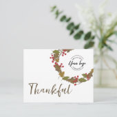 Thanksgiving Dankbaar Herfst Krans Business logo Briefkaart (Staand voorkant)