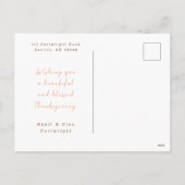 Thanksgiving "Dankbaar" Herfstblad Arrangement Feestdagenkaart (Achterkant)