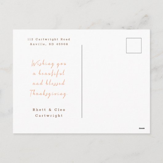 Thanksgiving "Dankbaar" Herfstblad Arrangement Feestdagenkaart (Achterkant)