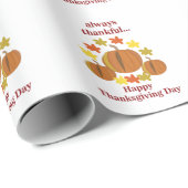 Thanksgiving Dankbaar Pompoen Herfst Thanksgiving Cadeaupapier (Rol Hoek)