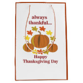Thanksgiving Dankbaar Pompoen Herfst Thanksgiving Medium Cadeauzakje (Voorkant)