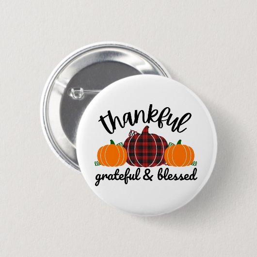 Thanksgiving dankbaar ronde button 5,7 cm (Voorkant /achterkant)