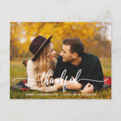 Thanksgiving Dankbaar Schrift Foto Ansichtkaart Briefkaart (Voorkant)