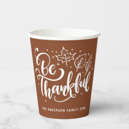 Thanksgiving Dankbaar Script Oogst Bruin Papieren Bekers