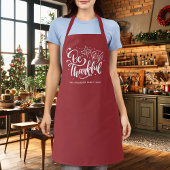 Thanksgiving Dankbaar Script Oogst Burgundy Schort