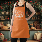 Thanksgiving Dankbaar Script Oogst Oranje Schort