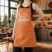Thanksgiving Dankbaar Script Oogst Oranje Schort