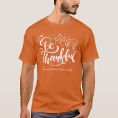 Thanksgiving Dankbaar Script Oogst Oranje T-shirt (Voorkant)