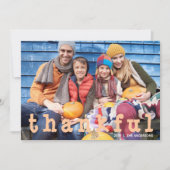 Thanksgiving Dankbaar Sinaasappel Gestreept Kaart (Voorkant)