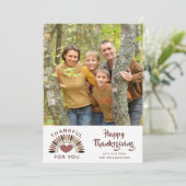 Thanksgiving DANKBAAR VOOR JE Hartfoto Feestdagenkaart (Staand voorkant)