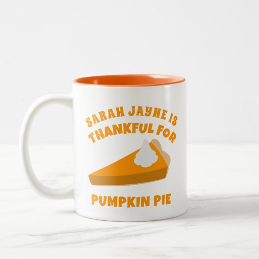 Thanksgiving Dankbaar voor Pumpkin Pie Coffee Mok (Links)