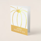 Thanksgiving Dankbaar voor u Pompoen Folie Kaart (Voorkant)