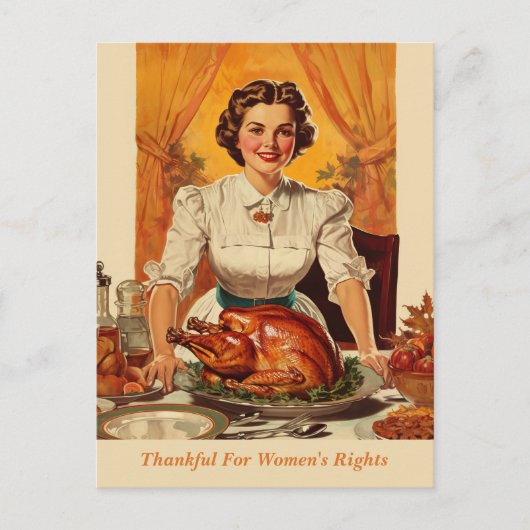 Thanksgiving dankbaar voor vrouwenrechten Feestdagenkaart (Voorkant)