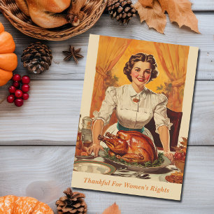  Thanksgiving dankbaar voor vrouwenrechten Feestdagenkaart